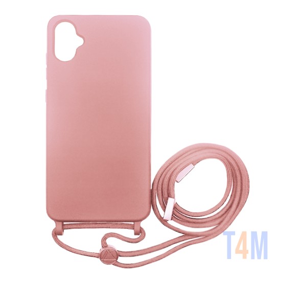 Funda de Silicona con Cuerda para Samsung Galaxy A05 Rosa